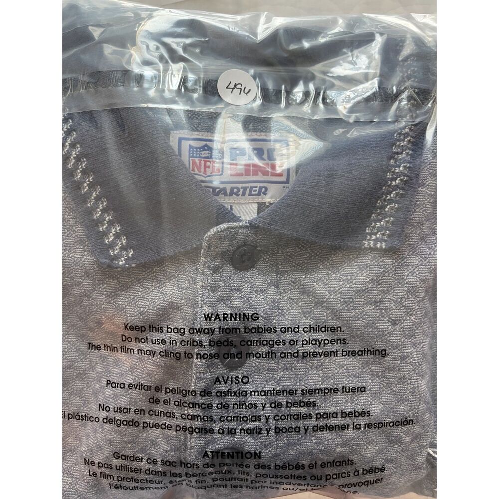 Vtg Dallas Cowboys Mens Polo Shirt Navy Blue Large NFL Football Starter Pro Line - Picture 13 of 13